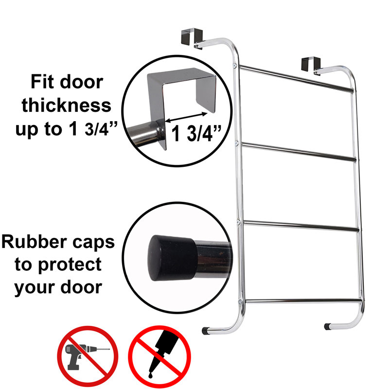 Evideco Four Bar OvertheDoor Towel Rack & Reviews Wayfair